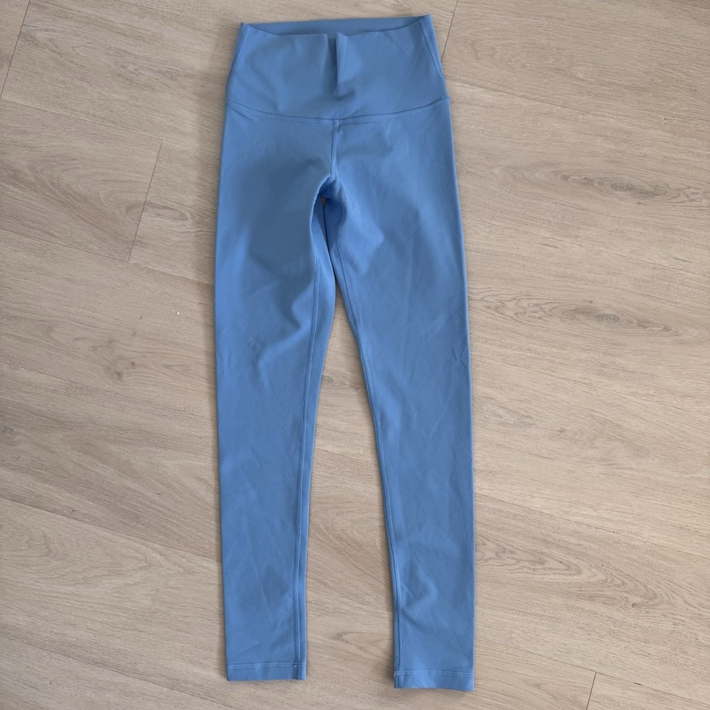 TnAction Blue High Rise Leggings S Nylon Stretch Athleisure